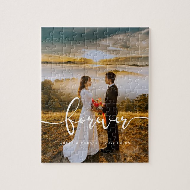 Puzzle Forever design élégant superposer image mariage (Vertical)