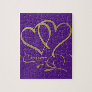Puzzle Forever Hearts Gold éditable couleurs arrière - pl