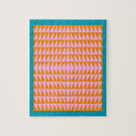 Puzzle Forme géométrique Motif rose orange turquoise<br><div class="desc">Un design graphique motif triangulaire coloré et amusant,  aux couleurs vives,  bleu turquoise,  orange et rose.</div>
