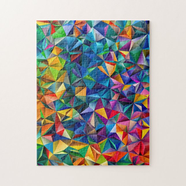 Puzzle Formes de triangle multicolore  (Vertical)