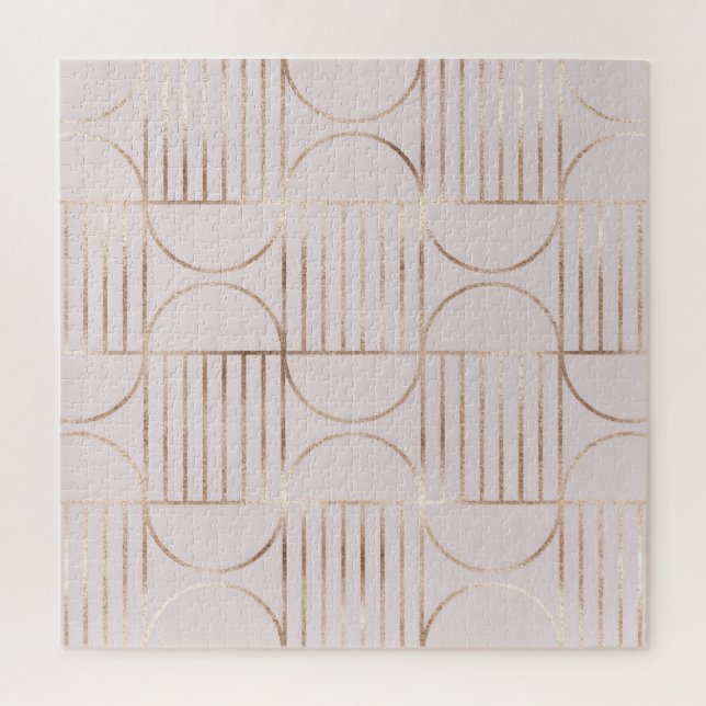Puzzle Formes d'or : motif moderne du milieu du siècle. (Vertical)