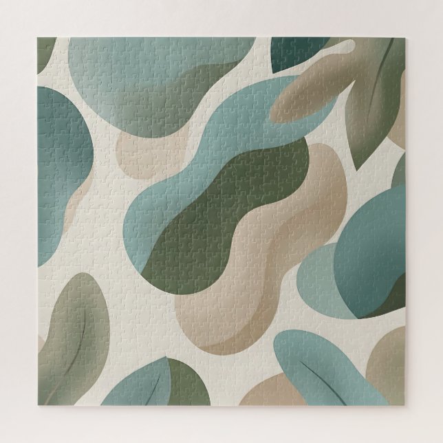 Puzzle Formes fluides organiques vert sauge Abstrait Mode (Vertical)