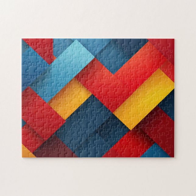 Puzzle Formes géométriques aux couleurs vives (Horizontal)