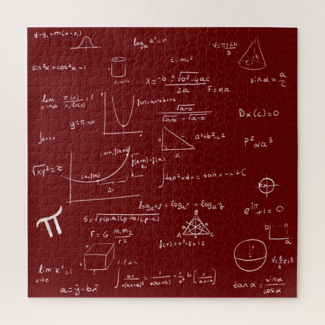 Puzzle Formules et équations mathématiques Marron (Vertical)