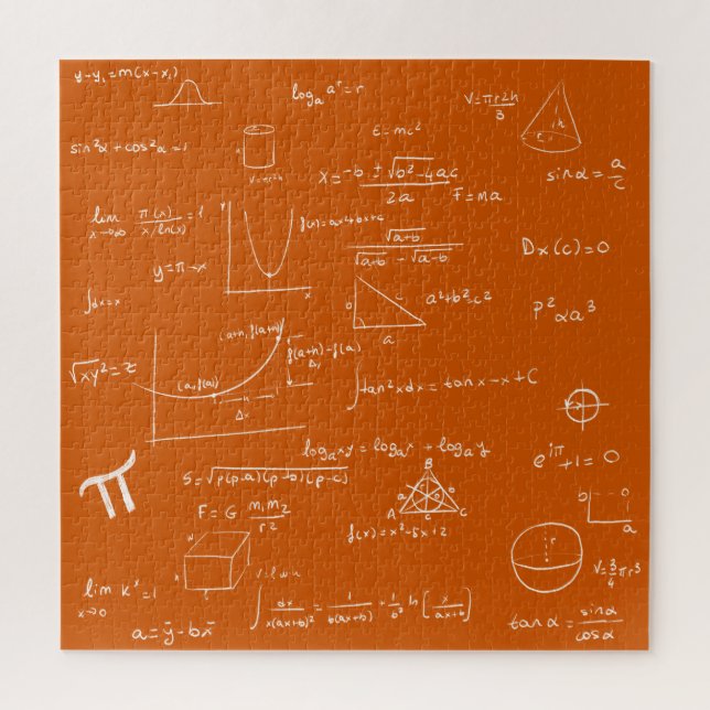 Puzzle Formules et équations mathématiques orange (Vertical)