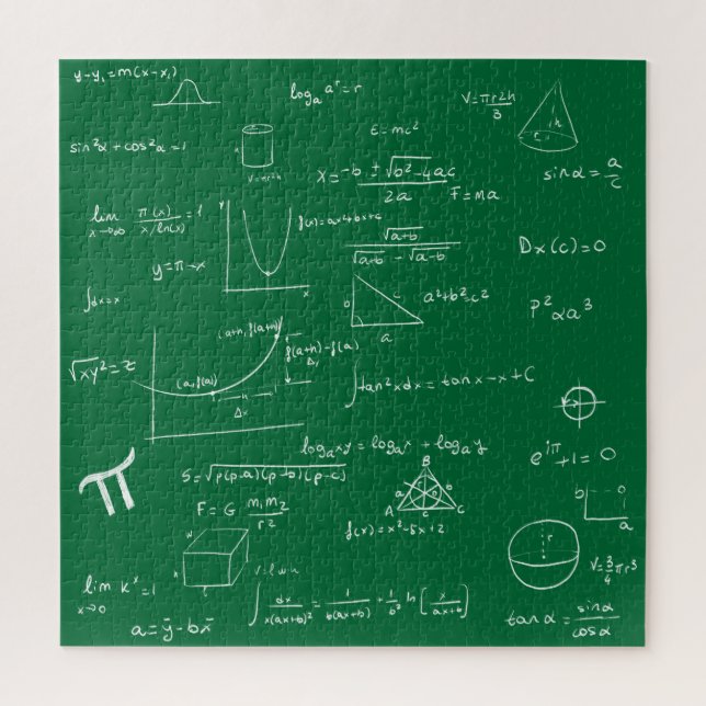 Puzzle Formules et équations mathématiques vertes (Vertical)