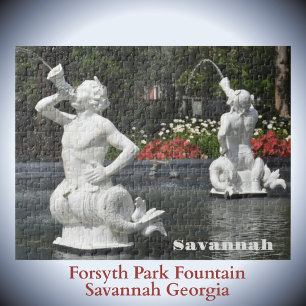 Puzzle Forsyth Park Fontaine Savannah Géorgie Photographi