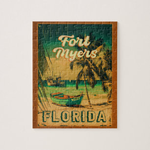 Puzzle Fort Myers Beach Retro Floride Retro Souvenir 80s