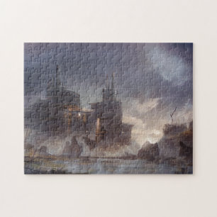 Puzzle Forteresse future Eau de Mer Nuages Pluie Nature S