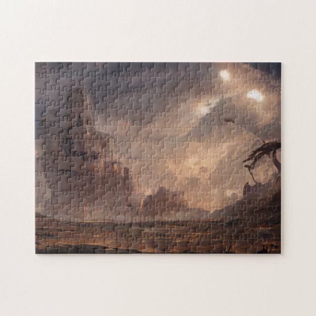 Puzzle Forteresse future Eau de Mer Nuages Pluie Nature S (Horizontal)