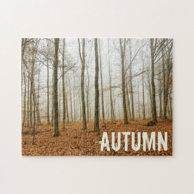 Puzzle Fosse d'automne et brouillard cadeau de la saison  (Horizontal)