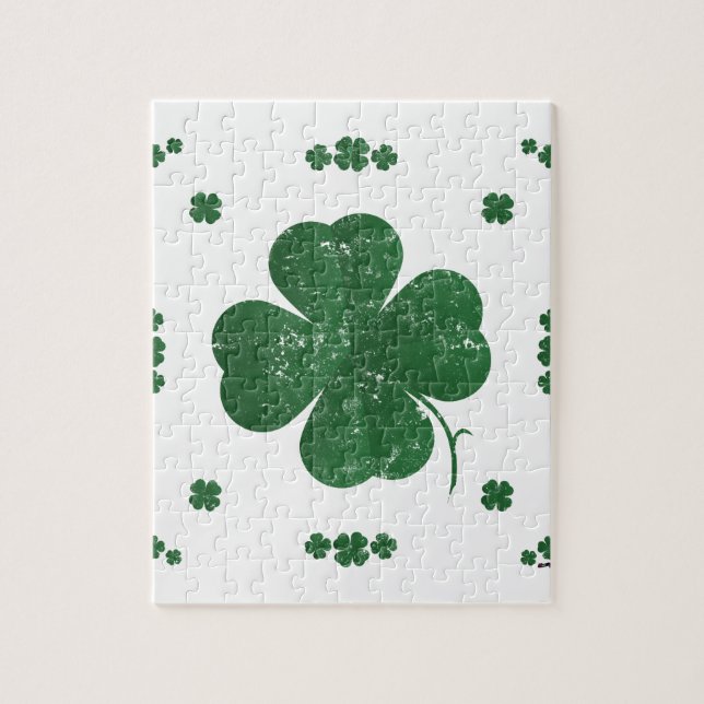 Puzzle Four Leaf Clovers - style vintage (Vertical)
