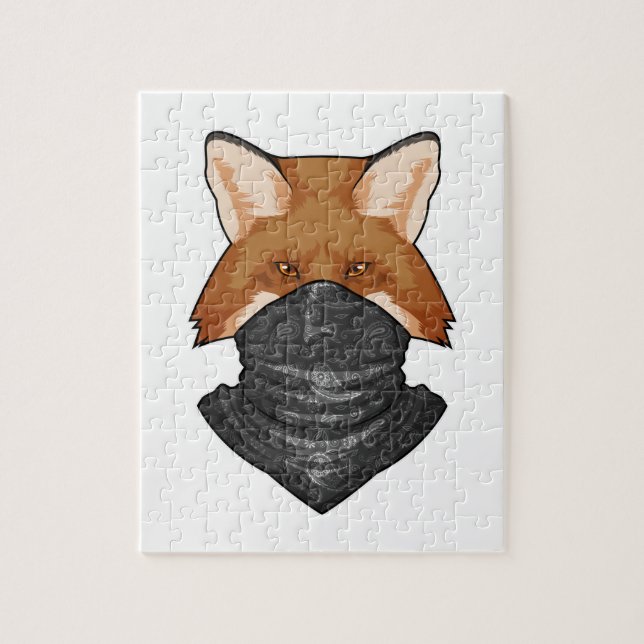 Puzzle Fox en bandit avec Kerchief (Vertical)
