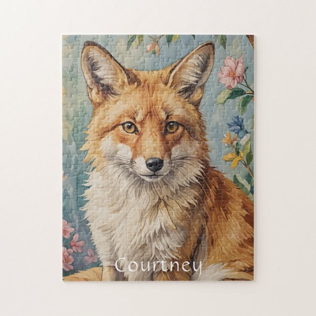 Puzzle Fox Floral : Un Renard Parmi Les Fleurs (Vertical)