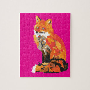 Puzzle Fox génial dans le rose