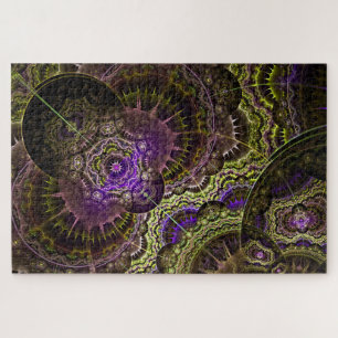 puzzle fractal en or violet