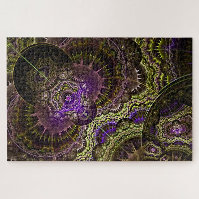 puzzle fractal en or violet (Horizontal)