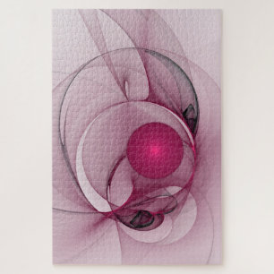 Puzzle Fractal, moderne Berry Abstrait Art rose