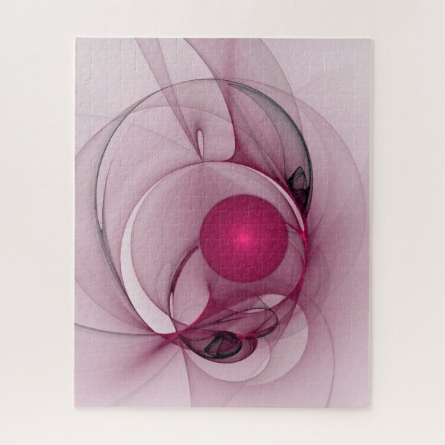 Puzzle Fractal, moderne Berry Abstrait Art rose (Vertical)