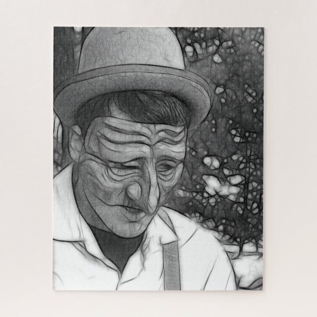 Puzzle Fractale Abstrait de l'Homme Triste (Vertical)