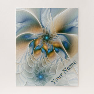 Puzzle Fractale de fantaisie abstraite en vol avec nom bl