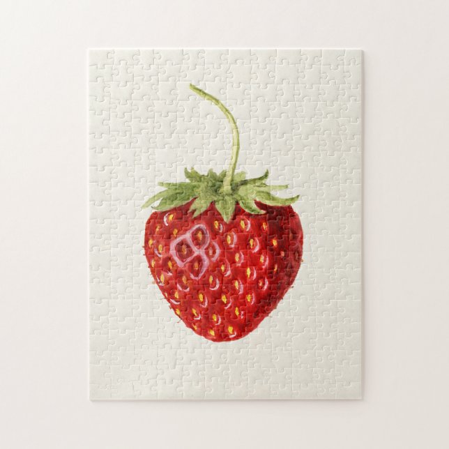 Puzzle Fragaria (fraise) Peinture à l'aquarelle des fruit (Vertical)