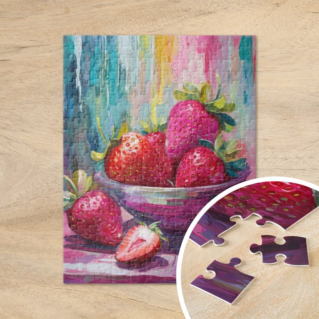 Puzzle Fraises Colorful Moderne Peinture Abstraite (Créateur téléchargé)