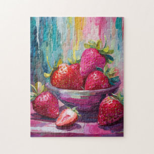 Puzzle Fraises Colorful Moderne Peinture Abstraite