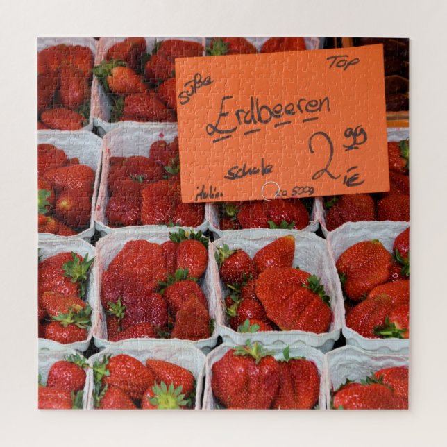 Puzzle Fraises - Erdbeeren - Marché allemand - 20x20 (Vertical)
