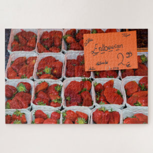 Puzzle Fraises - Erdbeeren - Marché de Munich - 20x30