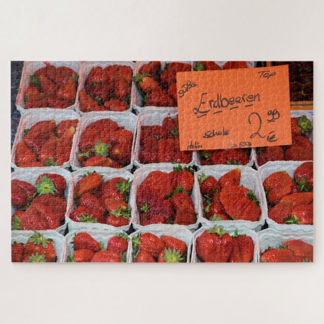 Puzzle Fraises - Erdbeeren - Marché de Munich - 20x30 (Horizontal)
