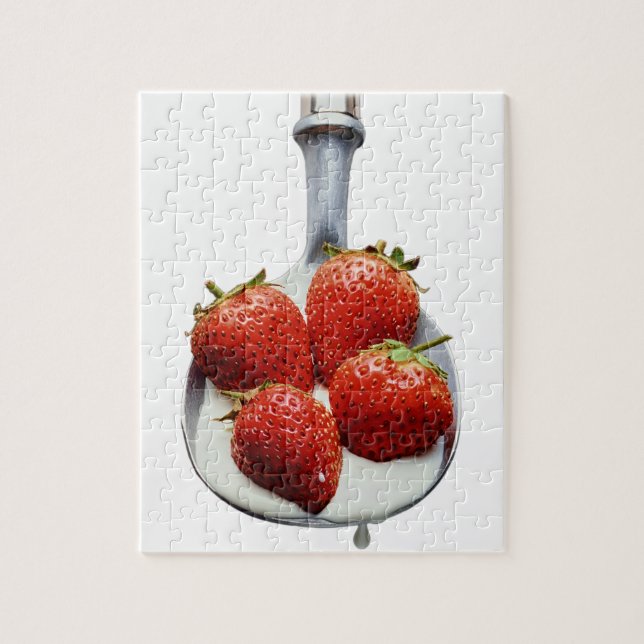 Puzzle Fraises et crème (Vertical)