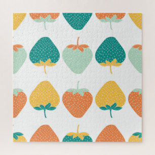 Puzzle Fraises multicolores : Motif Vintage de fruits.