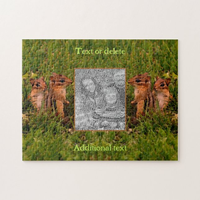 Puzzle Frame Chipmunks Baby Créez votre propre photo (Horizontal)