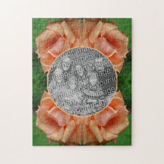 Puzzle Frame Rose Peach Blooming Créer Votre Propre Photo