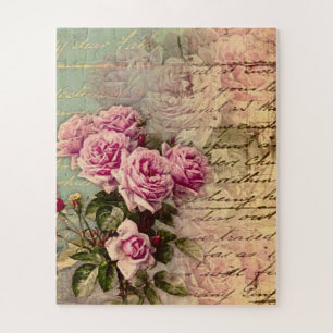 Puzzle francais chic, shabby chic, roses roses roses, flo