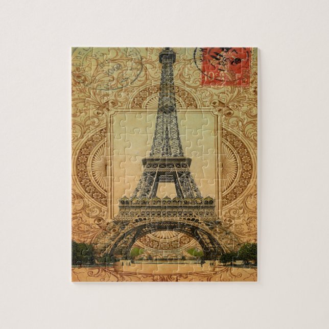 Puzzle francais moderne vintage paris tour eiffel (Vertical)