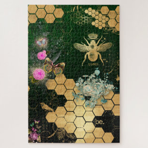 Puzzle française chic, victorienne, abeille, florale, fe