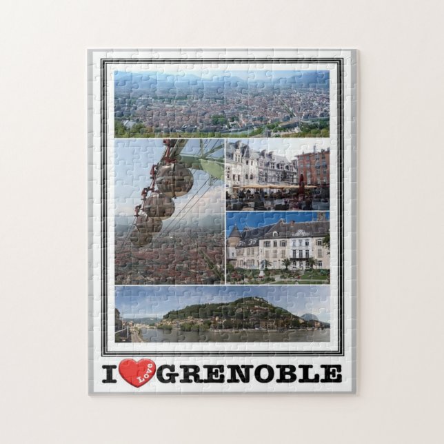 Puzzle France - Grenoble - I Love - (Vertical)