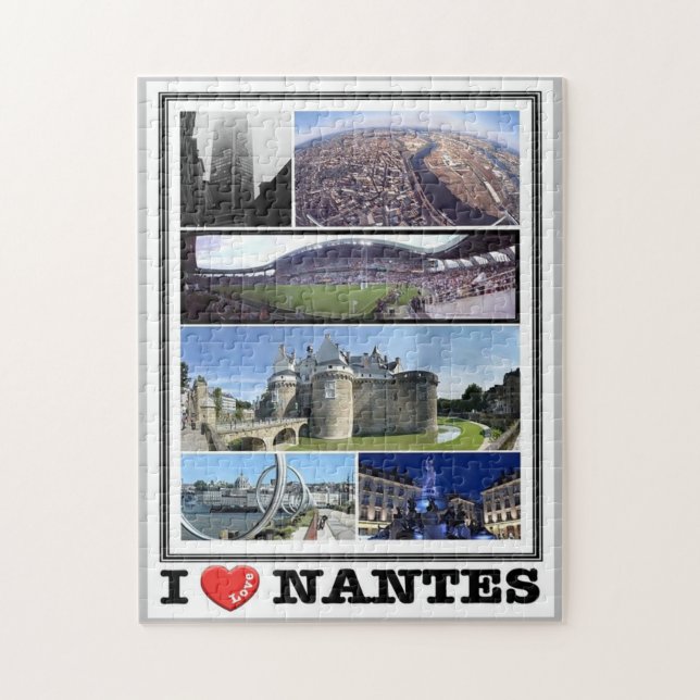 Puzzle France - Nantes - I Love - (Vertical)