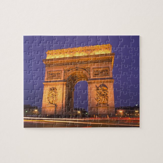 Puzzle France, Paris, Arc de Triomphe au crépuscule. (Horizontal)