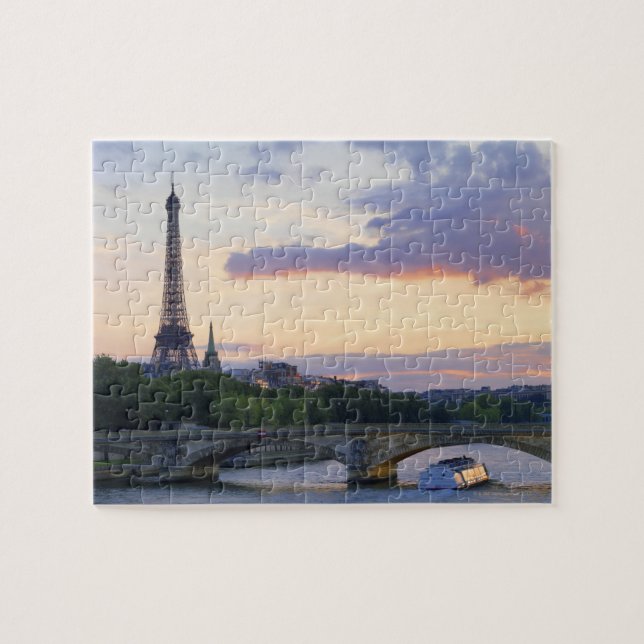 Puzzle France, Paris, bateau-tour sur la Seine, Eiffel (Horizontal)