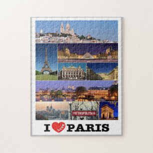 Puzzle France - Paris - I Love -
