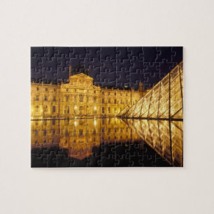 Puzzle France, Paris, musée du Louvre de nuit.