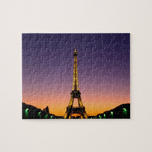 Puzzle France, Paris, Tour Eiffel au coucher du soleil. (Horizontal)