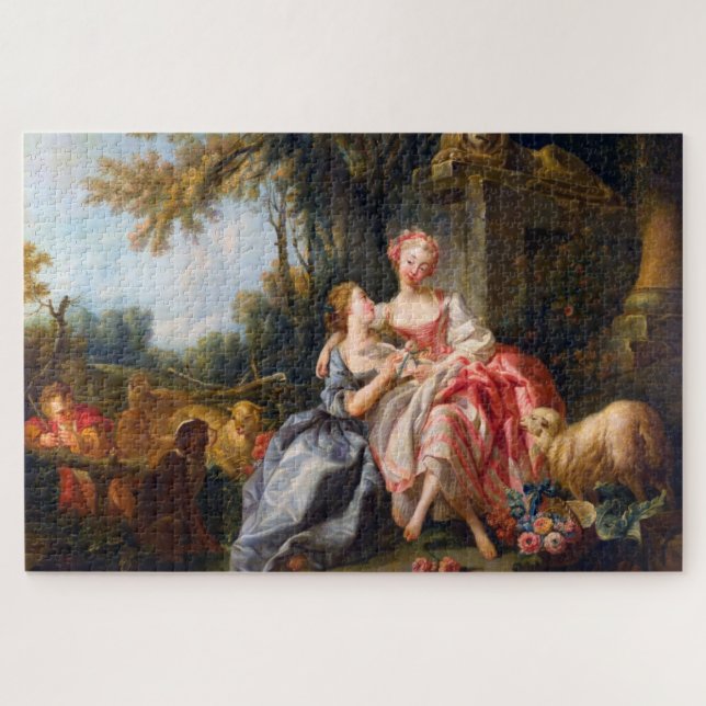 Puzzle Francois Boucher Le Billet Dou rococo dames art (Horizontal)