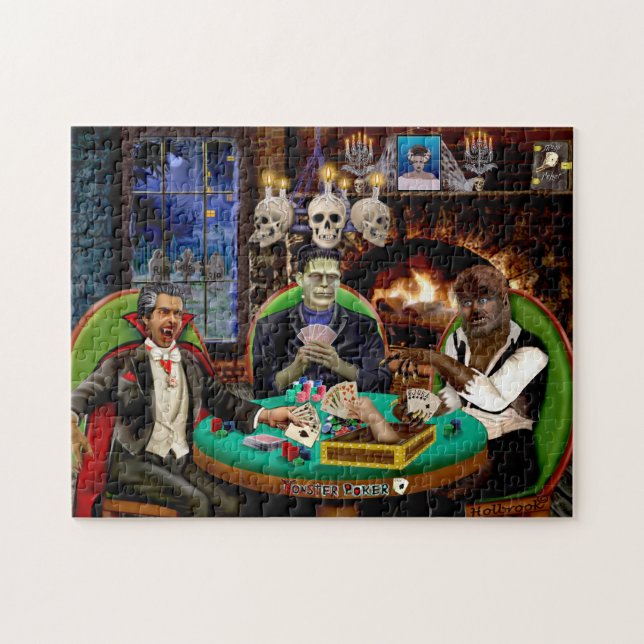 Puzzle Frankenstein et Dracula Halloween Monstre Poker  (Horizontal)