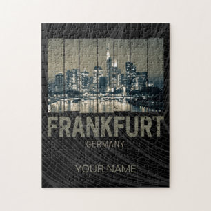 Puzzle Frankfurt Germany Skyline Retro Vintage Souvenir