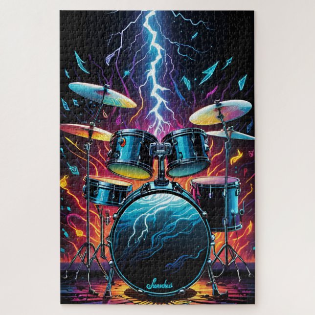 Puzzle Frapper Un Ensemble De Tambours (Vertical)
