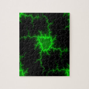 Puzzle Frappes de foudre verte Alien en Pitch noir